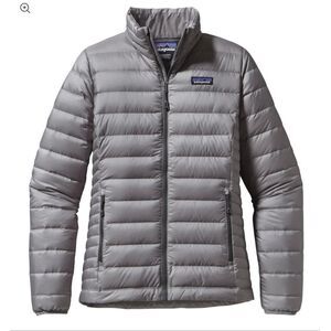 Patagonia Women’s Down Sweater Feather Grey Outdoor Warm Zip Up Puffer Size M